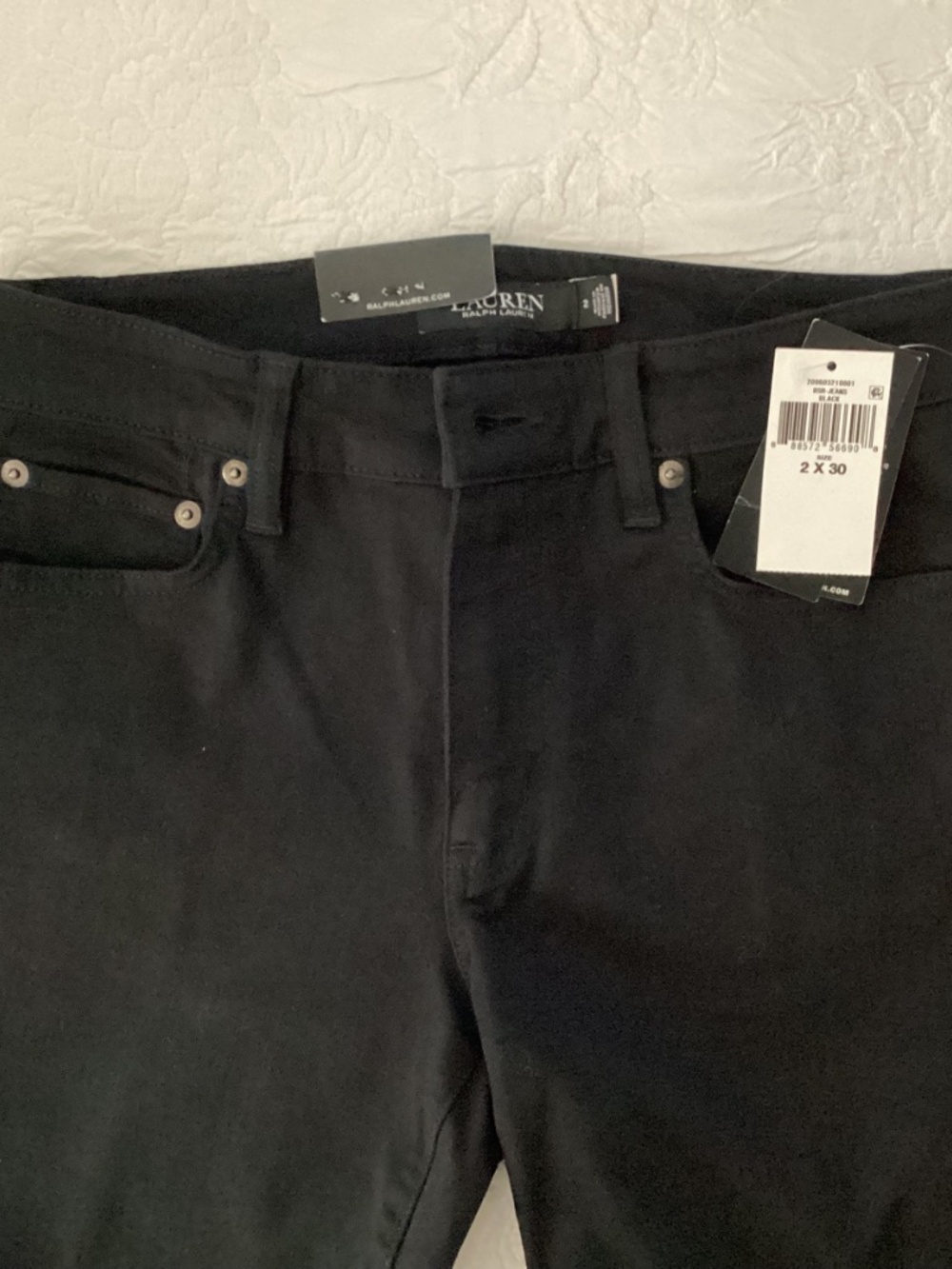 LAUREN RALPH LAUREN BLACK STRAIGHT LEG STRETCH JEANS SIZE 2 - Picture 5 of 13